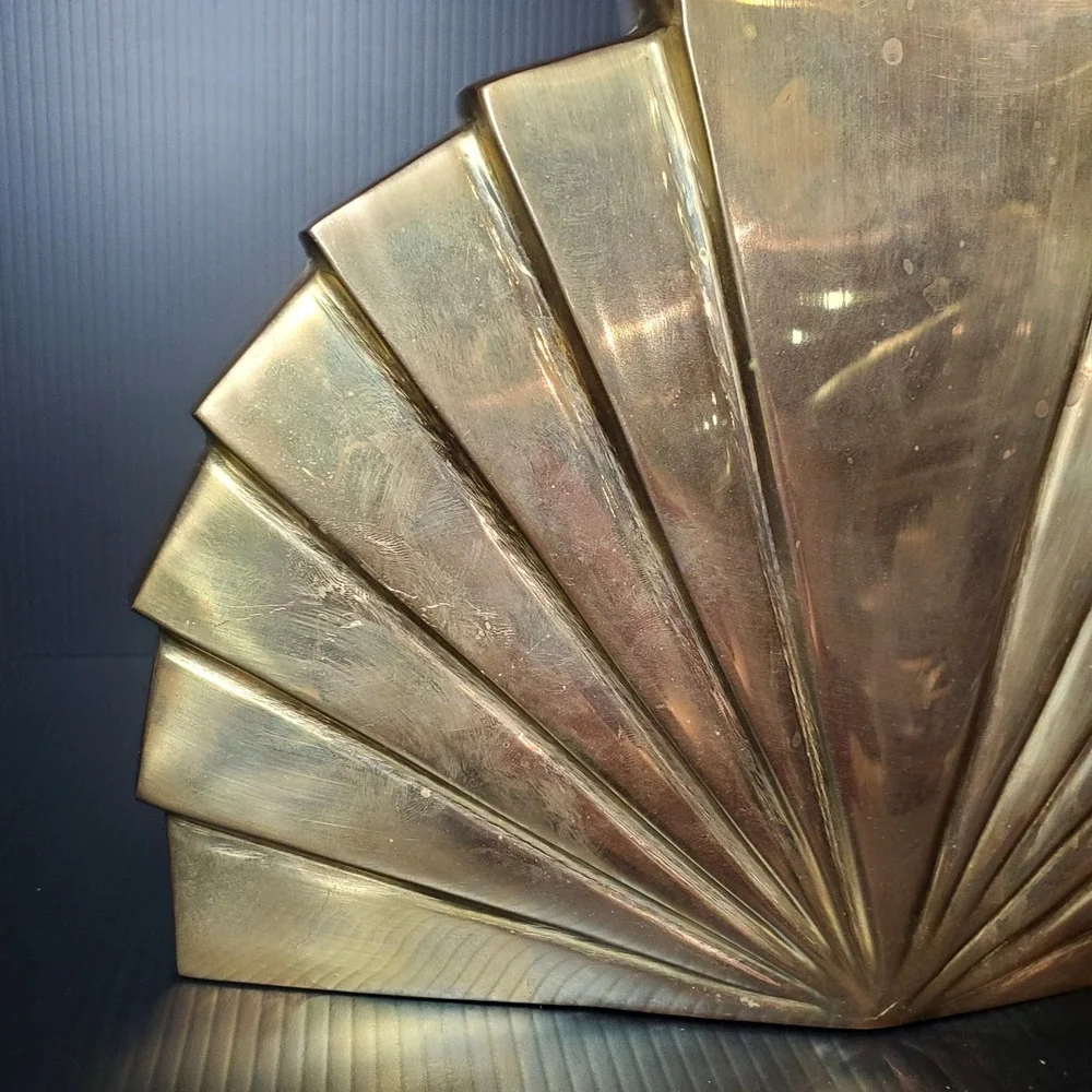 Rosenthal‎ Netter Brass Fan Vase Art Deco MCM 60s 70s 80s Hollywood Regency